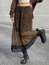 Patchwork-Midirock aus Netzstoff mit Paisley-Print